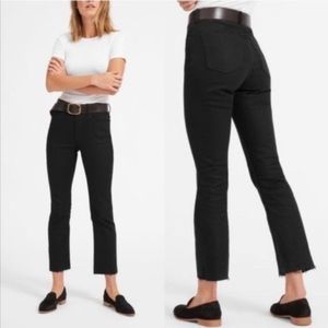 Everlane Women's Black Denim Raw Hem 10” Rise Flare Jeans Size 27